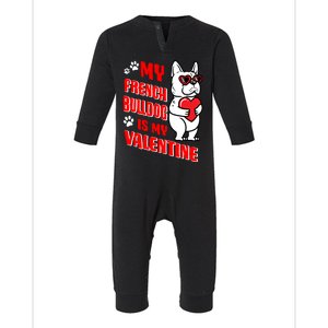 Valentines Day French Bulldog Dog Love Frenchie Lover Gift Infant Fleece One Piece