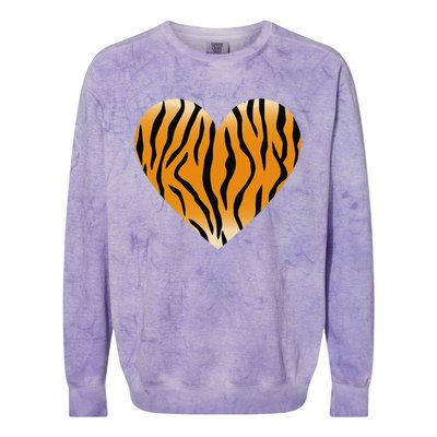 Valentine's Day Fashionable Tiger Stripe Pattern Heart Gift Colorblast Crewneck Sweatshirt