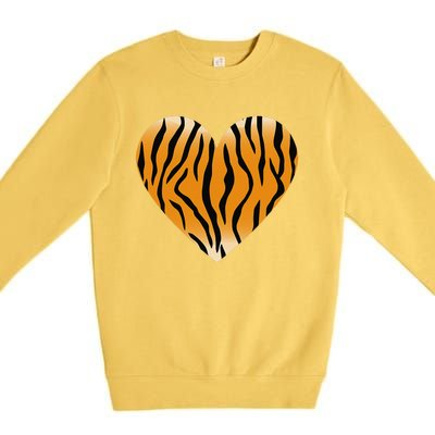 Valentine's Day Fashionable Tiger Stripe Pattern Heart Gift Premium Crewneck Sweatshirt