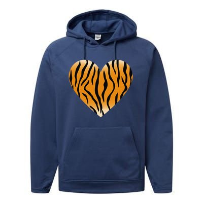 Valentine's Day Fashionable Tiger Stripe Pattern Heart Gift Performance Fleece Hoodie