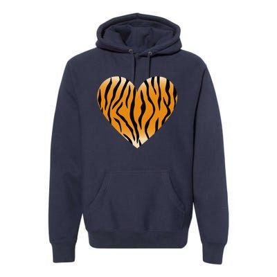 Valentine's Day Fashionable Tiger Stripe Pattern Heart Gift Premium Hoodie