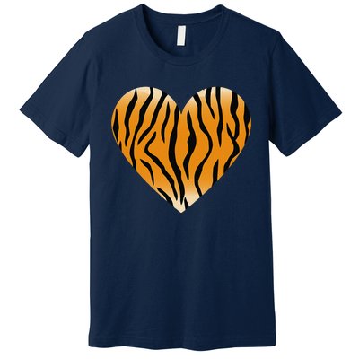 Valentine's Day Fashionable Tiger Stripe Pattern Heart Gift Premium T-Shirt