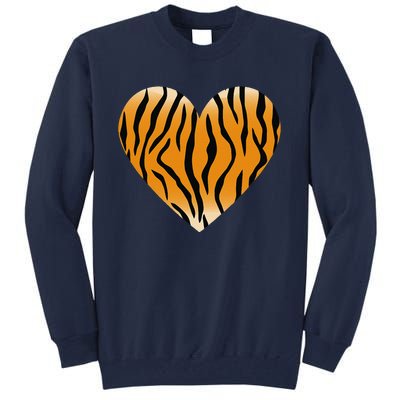 Valentine's Day Fashionable Tiger Stripe Pattern Heart Gift Tall Sweatshirt