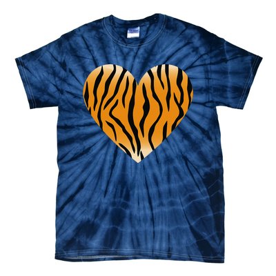 Valentine's Day Fashionable Tiger Stripe Pattern Heart Gift Tie-Dye T-Shirt