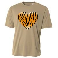 Valentine's Day Fashionable Tiger Stripe Pattern Heart Gift Cooling Performance Crew T-Shirt