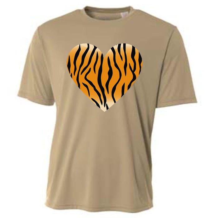 Valentine's Day Fashionable Tiger Stripe Pattern Heart Gift Cooling Performance Crew T-Shirt