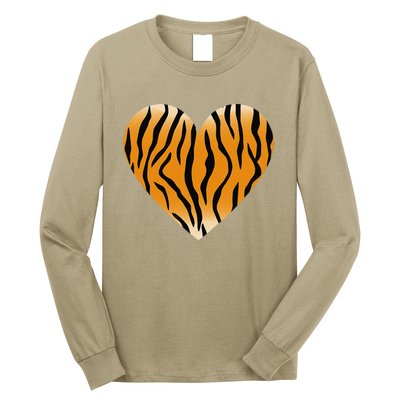 Valentine's Day Fashionable Tiger Stripe Pattern Heart Gift Long Sleeve Shirt