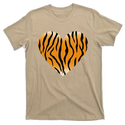 Valentine's Day Fashionable Tiger Stripe Pattern Heart Gift T-Shirt