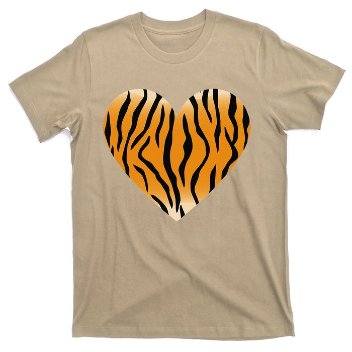 Valentine's Day Fashionable Tiger Stripe Pattern Heart Gift T-Shirt