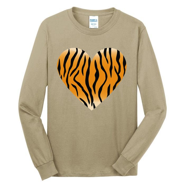 Valentine's Day Fashionable Tiger Stripe Pattern Heart Gift Tall Long Sleeve T-Shirt