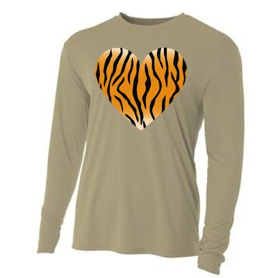 Valentine's Day Fashionable Tiger Stripe Pattern Heart Gift Cooling Performance Long Sleeve Crew