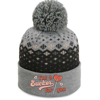 Valentines Day Funny Gift For Candy Lover I'm A Sucker For You Gift The Baniff Cuffed Pom Beanie