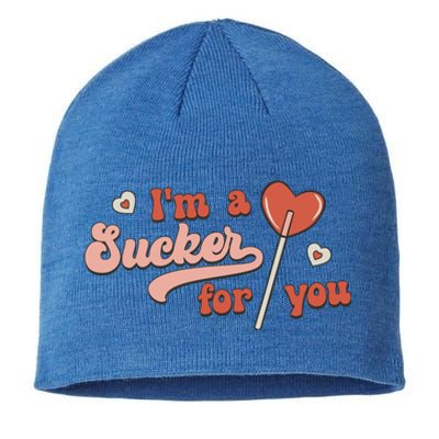 Valentines Day Funny Gift For Candy Lover I'm A Sucker For You Gift Sustainable Beanie