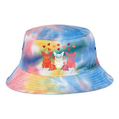 Valentines Day French Bulldogs Frenchie Dog Cool Gift Tie Dye Newport Bucket Hat