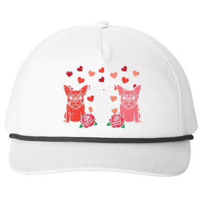 Valentines Day French Bulldogs Frenchie Dog Cool Gift Snapback Five-Panel Rope Hat