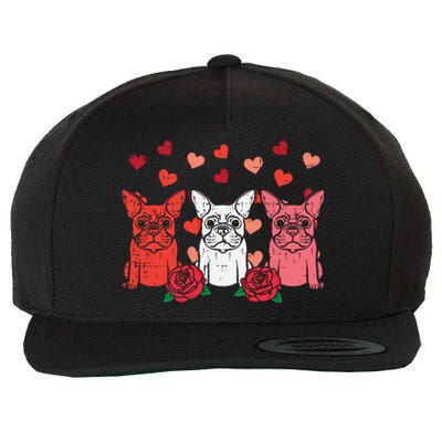 Valentines Day French Bulldogs Frenchie Dog Cool Gift Wool Snapback Cap