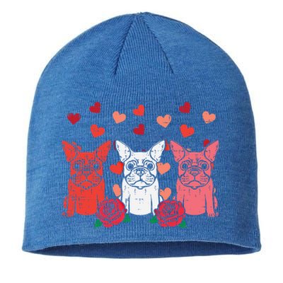 Valentines Day French Bulldogs Frenchie Dog Cool Gift Sustainable Beanie