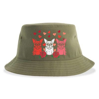 Valentines Day French Bulldogs Frenchie Dog Cool Gift Sustainable Bucket Hat