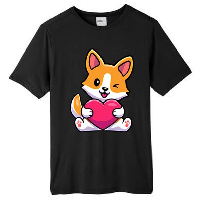 Valentines Day Funny Gift For Corgi Dog Lovers Gift Tall Fusion ChromaSoft Performance T-Shirt