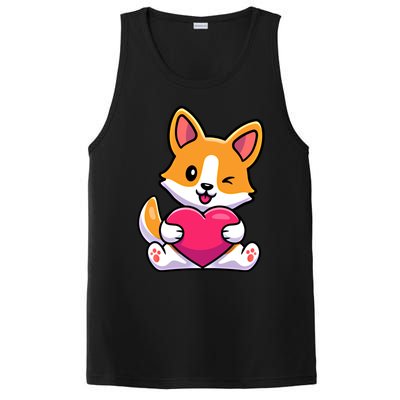 Valentines Day Funny Gift For Corgi Dog Lovers Gift PosiCharge Competitor Tank