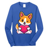 Valentines Day Funny Gift For Corgi Dog Lovers Gift Long Sleeve Shirt