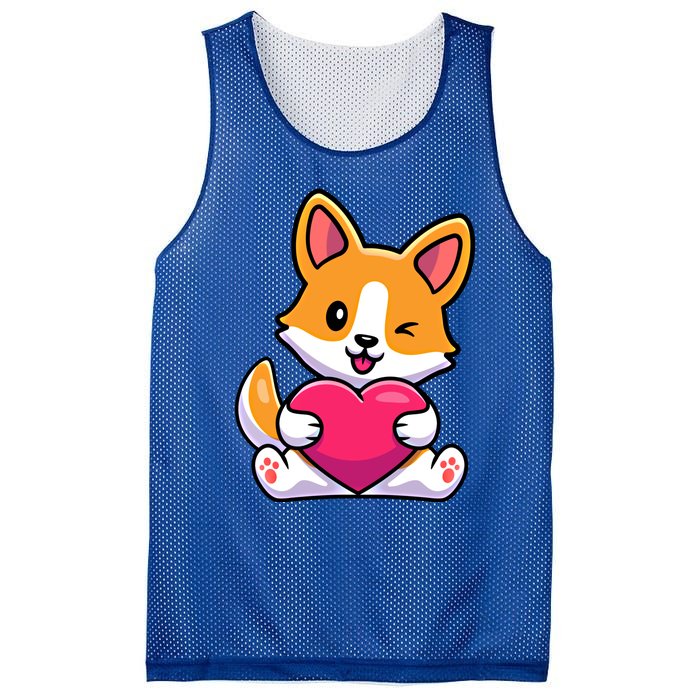 Valentines Day Funny Gift For Corgi Dog Lovers Gift Mesh Reversible Basketball Jersey Tank