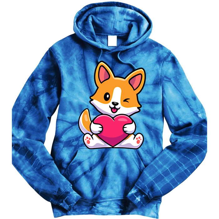 Valentines Day Funny Gift For Corgi Dog Lovers Gift Tie Dye Hoodie