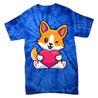 Valentines Day Funny Gift For Corgi Dog Lovers Gift Tie-Dye T-Shirt