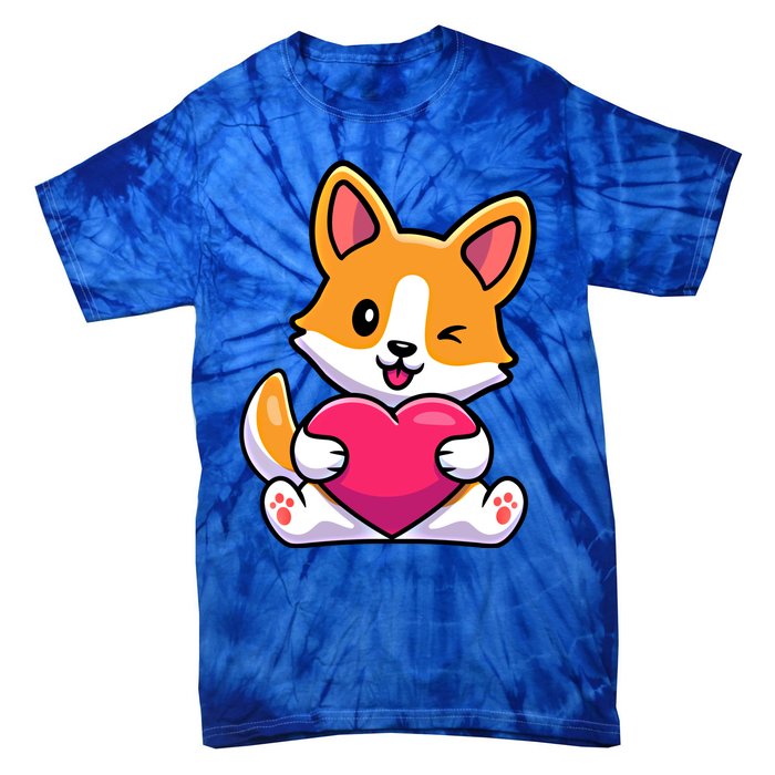 Valentines Day Funny Gift For Corgi Dog Lovers Gift Tie-Dye T-Shirt