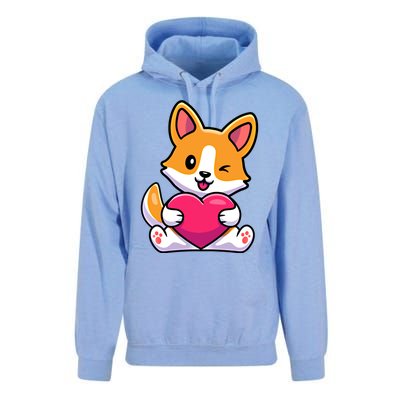 Valentines Day Funny Gift For Corgi Dog Lovers Gift Unisex Surf Hoodie