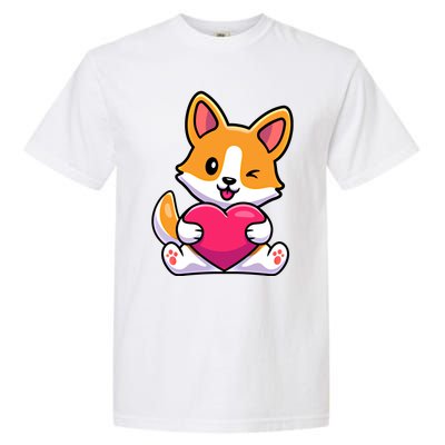 Valentines Day Funny Gift For Corgi Dog Lovers Gift Garment-Dyed Heavyweight T-Shirt