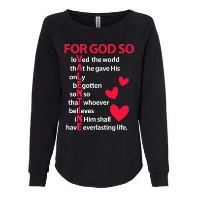 Valentine's Day For God So Loved The World Valentine Womens California Wash Sweatshirt