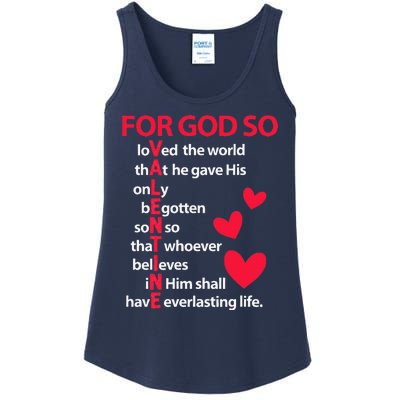 Valentine's Day For God So Loved The World Valentine Ladies Essential Tank