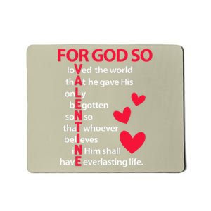 Valentine's Day For God So Loved The World Valentine Mousepad