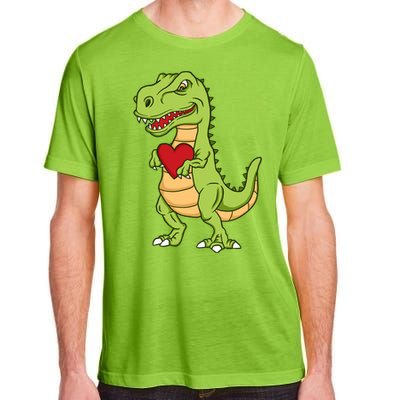 Valentines Day Funny Dinosaur Love Heart Gift Adult ChromaSoft Performance T-Shirt