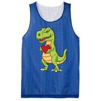 Valentines Day Funny Dinosaur Love Heart Gift Mesh Reversible Basketball Jersey Tank