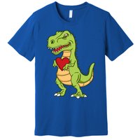 Valentines Day Funny Dinosaur Love Heart Gift Premium T-Shirt