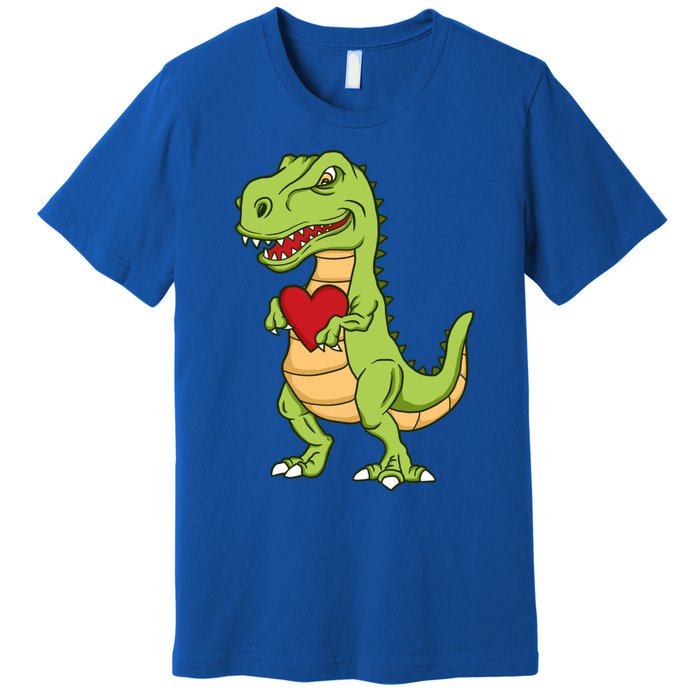 Valentines Day Funny Dinosaur Love Heart Gift Premium T-Shirt