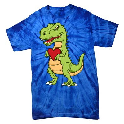 Valentines Day Funny Dinosaur Love Heart Gift Tie-Dye T-Shirt