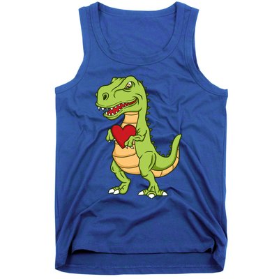 Valentines Day Funny Dinosaur Love Heart Gift Tank Top