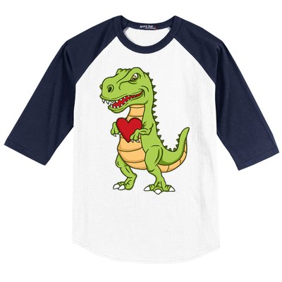 Valentines Day Funny Dinosaur Love Heart Gift Baseball Sleeve Shirt