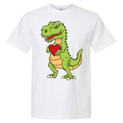 Valentines Day Funny Dinosaur Love Heart Gift Garment-Dyed Heavyweight T-Shirt