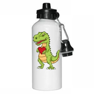 Valentines Day Funny Dinosaur Love Heart Gift Aluminum Water Bottle