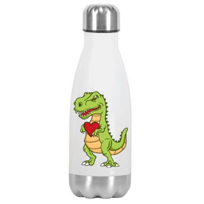 Valentines Day Funny Dinosaur Love Heart Gift Stainless Steel Insulated Water Bottle