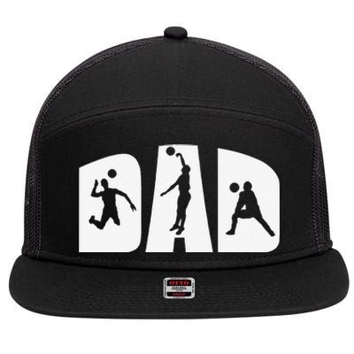 Volleyball Dad Father Beach Volleyball Player Fathers Day 7 Panel Mesh Trucker Snapback Hat