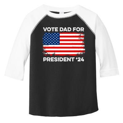 Vote Dad For President Funny Election 2024 Toddler Fine Jersey T-Shirt