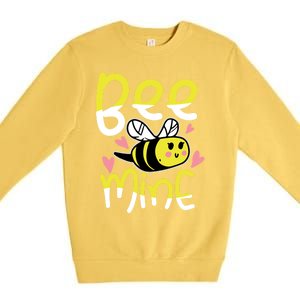 Valentine's Day Funny Gift Bee Mine Funny Gift Pun Honey Couple Rotic Funny Gift Premium Crewneck Sweatshirt