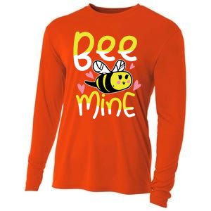 Valentine's Day Funny Gift Bee Mine Funny Gift Pun Honey Couple Rotic Funny Gift Cooling Performance Long Sleeve Crew