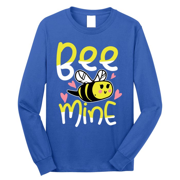 Valentine's Day Funny Gift Bee Mine Funny Gift Pun Honey Couple Rotic Funny Gift Long Sleeve Shirt