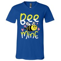 Valentine's Day Funny Gift Bee Mine Funny Gift Pun Honey Couple Rotic Funny Gift V-Neck T-Shirt